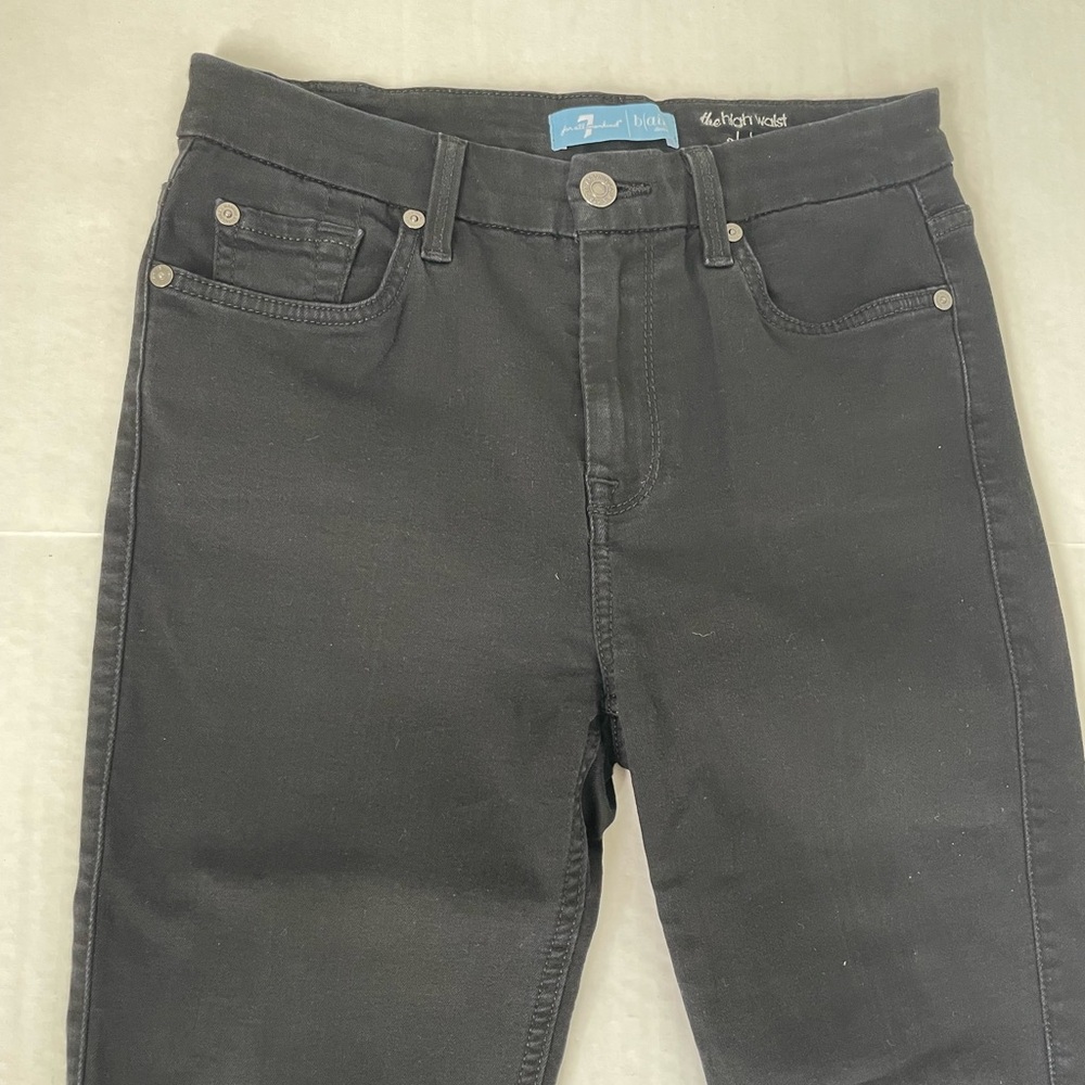 7 for all Mankind Black High Waist Skinny Jeans 27 b(air) Minimalist Modern Edgy - Picture 3 of 8